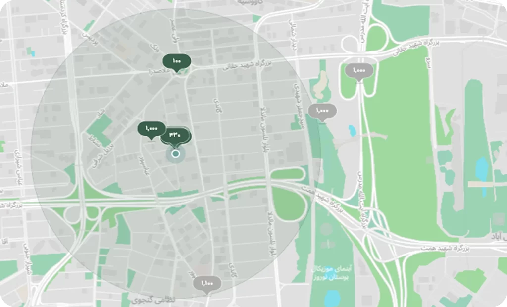 راهنمای وینسو نمای کلی نقشه اپلیکیشن وینسو